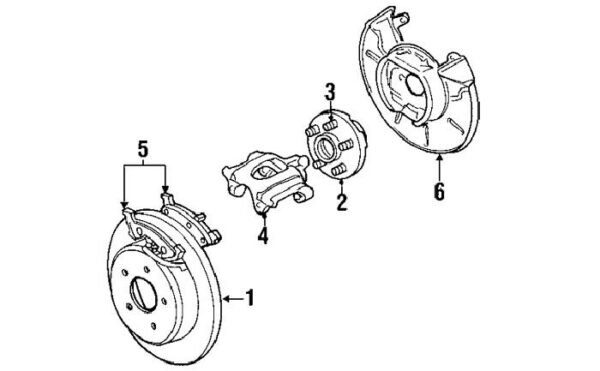 Sistema de frenos posterior 4WD (Disco) 1996 – 2000