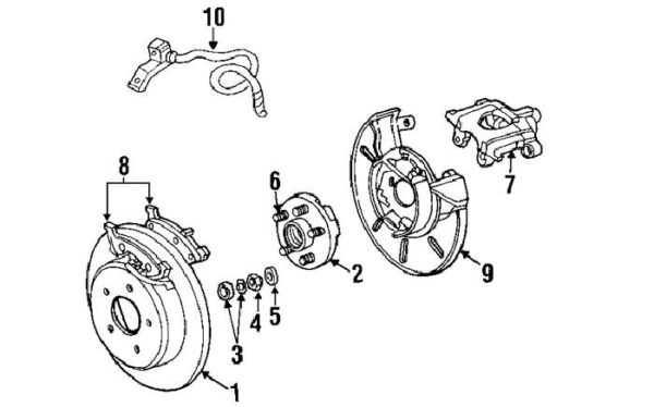 Sistema de frenos posterior 4WD (Disco) 2001 - 2007
